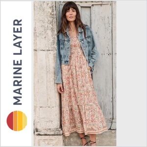 NWOT Marine Layer - Selene Maxi Dress in Superbloom S linen blend